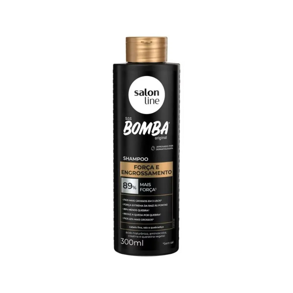 SALON LINE SOS BOMBA FORçA E ENGROSSAMENTO SHAMPOO 300ML
