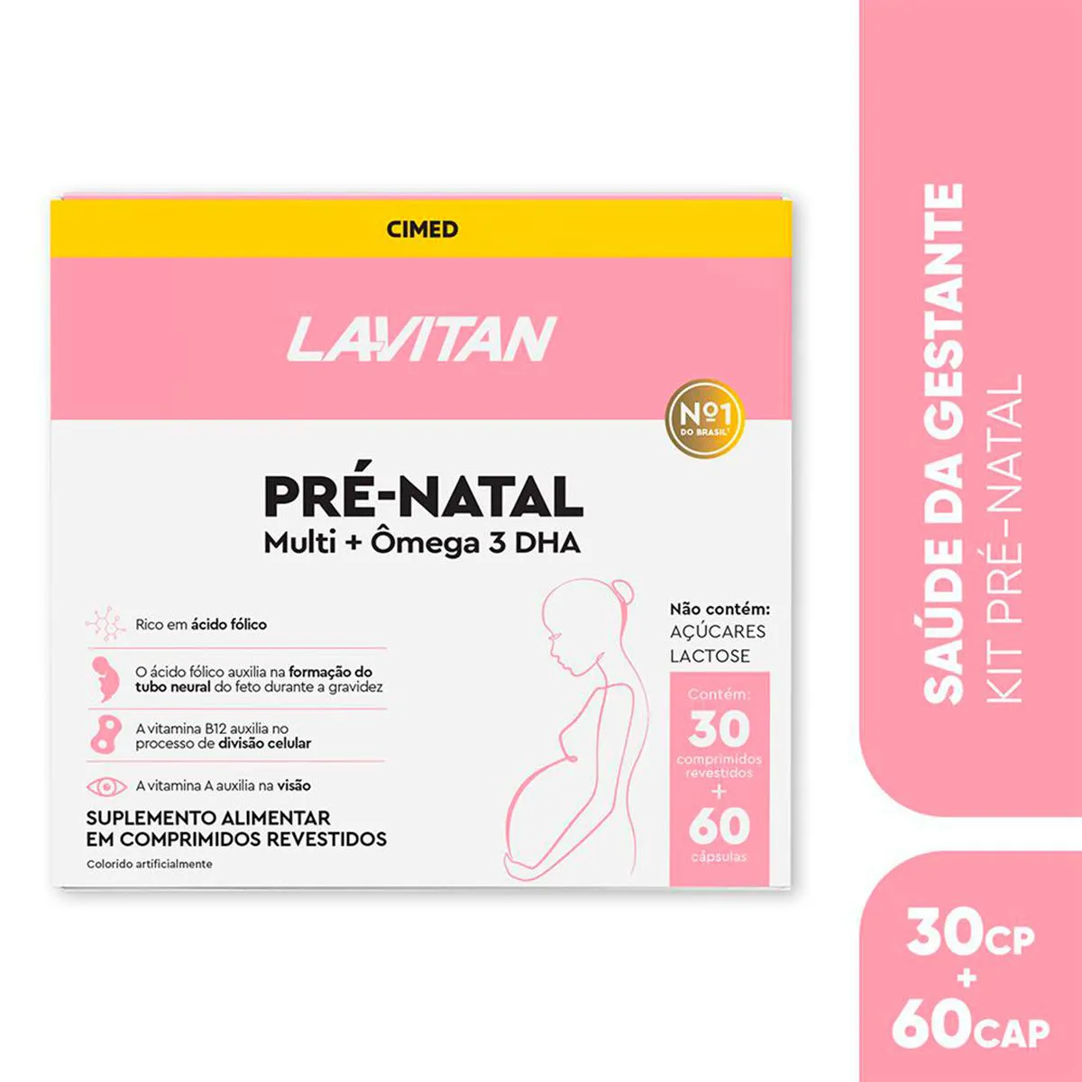 Kit para Gestantes Polivitamínico Lavitan Pré-Natal Multi 30 comprimidos + Ômega 3 DHA 60 cápsulas