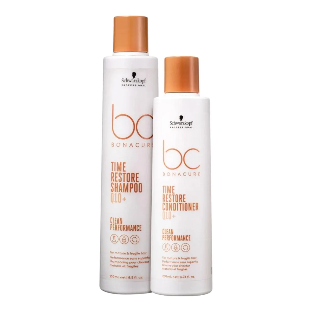 KIT SCHWARZKOPF BC CLEAN PERFORMANCE TIME RESTORE Q10 - SHAMPOO 250ML + CONDICIONADOR 200ML 