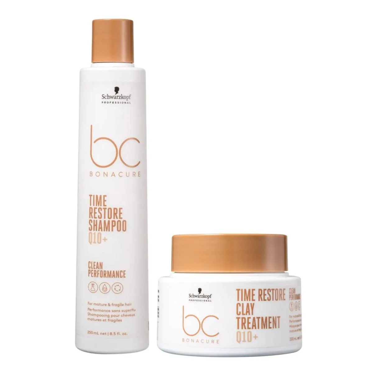 KIT SCHWARZKOPF BC CLEAN PERFORMANCE TIME RESTORE Q10 - SHAMPOO 250ML + MáSCARA 200ML 