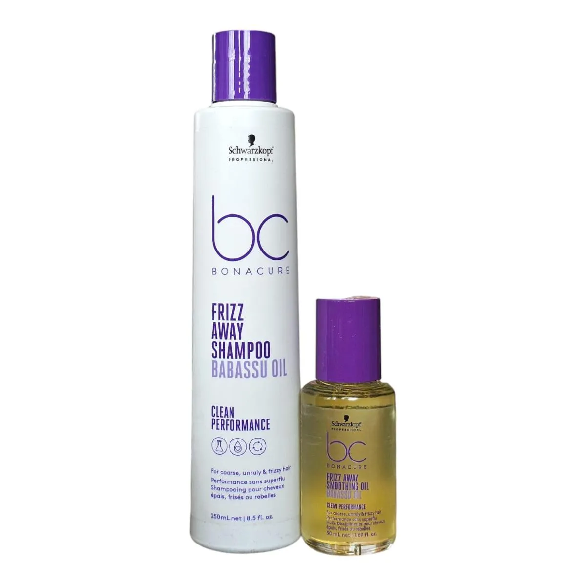 KIT SCHWARZKOPF BC CLEAN PERFORMANCE FRIZZ AWAY - SHAMPOO 250ML + ÓLEO 50ML