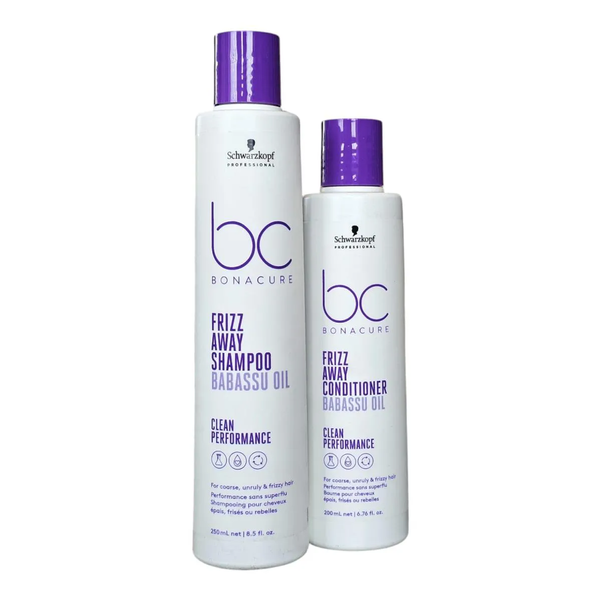 KIT SCHWARZKOPF BC CLEAN PERFORMANCE FRIZZ AWAY - SHAMPOO 250ML + CONDICIONADOR 200ML