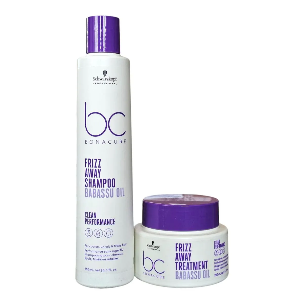 KIT SCHWARZKOPF BC CLEAN PERFORMANCE FRIZZ AWAY - SHAMPOO 250ML + MáSCARA 200ML