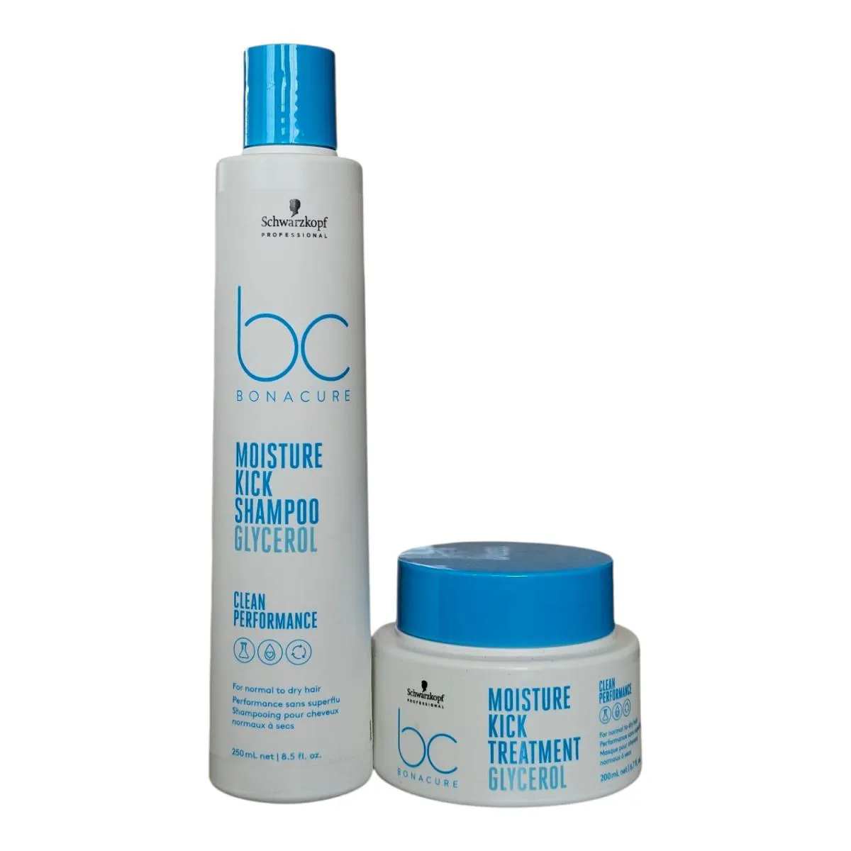 KIT SCHWARZKOPF BC CLEAN PERFORMANCE MOISTURE KICK - SHAMPOO 250ML + MáSCARA 200ML