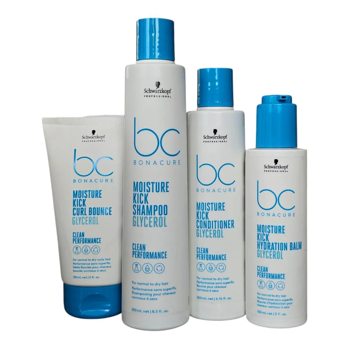 KIT SCHWARZKOPF BC CLEAN PERFORMANCE MOISTURE KICK COMPLETO (4 PRODUTOS)