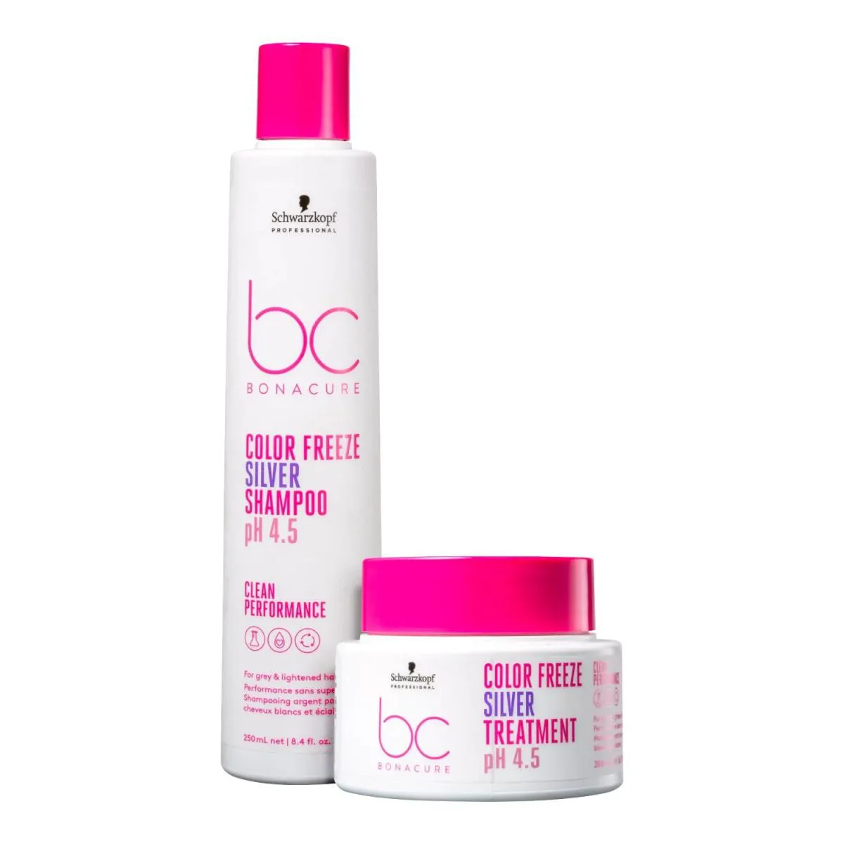 KIT BC BONACURE SCHWARZKOPF COLOR FREEZE SILVER- SHAMPOO 250ML + MáSCARA 200ML