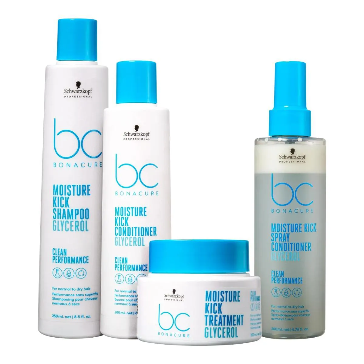 KIT SCHWARZKOPF BC BONACURE MOISTURE KICK COMPLETO (4 PRODUTOS PEQUENOS)