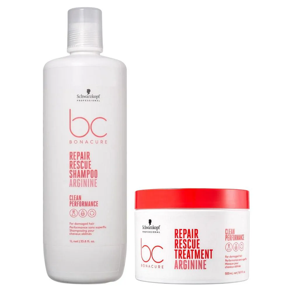 KIT BC BONACURE SCHWARZKOPF REPAIR RESCUE - SHAMPOO 1L + MáSCARA 500G