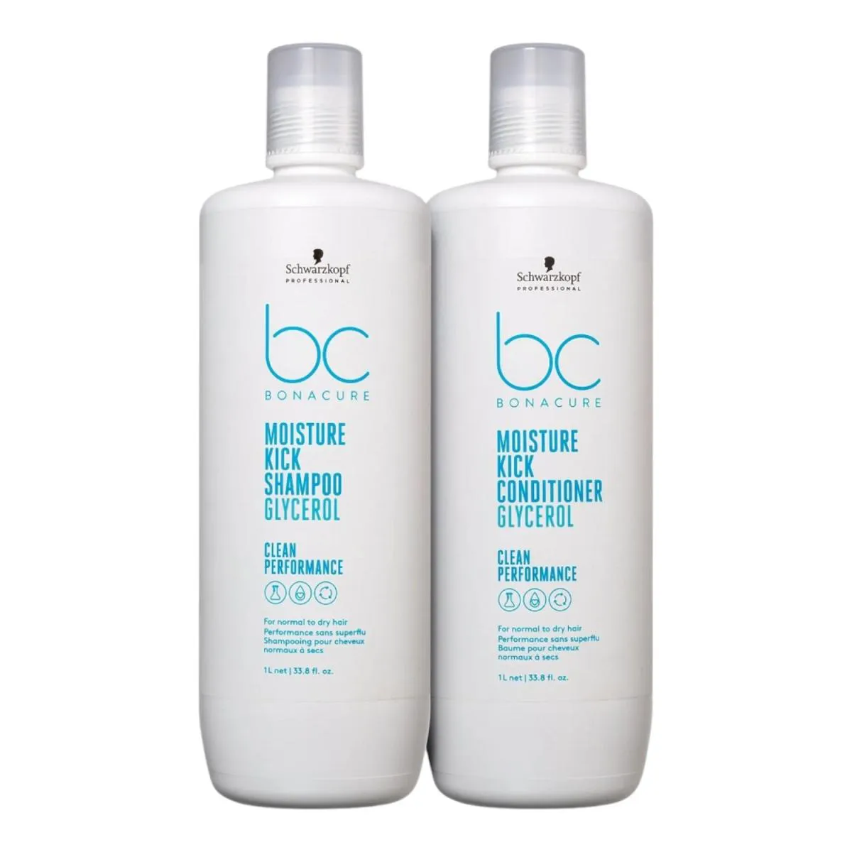 KIT SCHWARZKOPF BC CLEAN PERFORMANCE MOISTURE KICK - SHAMPOO 1L + CONDICIONADOR 1L 