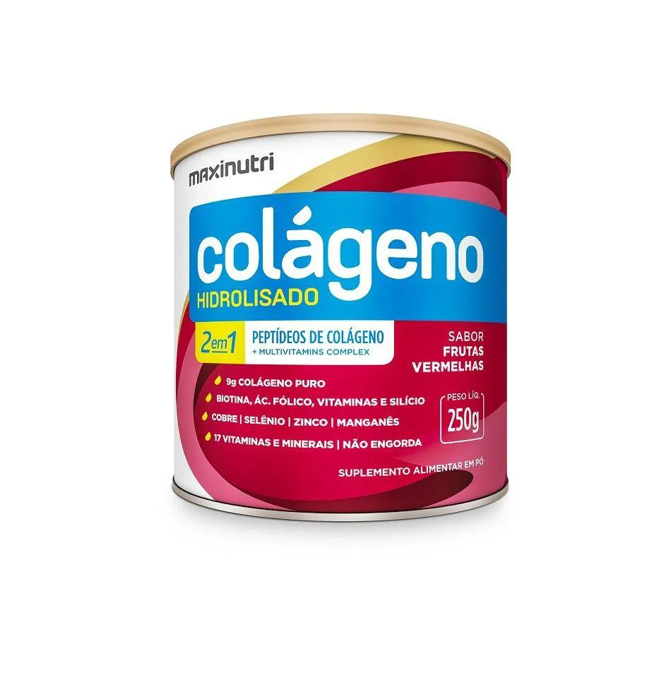 COLáGENO HIDROLISADO 2 EM 1 ZERO (250G) - SABOR: FRUTAS VERMELHAS