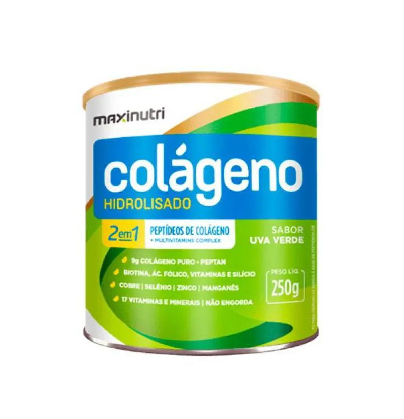 COLáGENO HIDROLISADO 2 EM 1 ZERO (250G) - SABOR: UVA VERDE