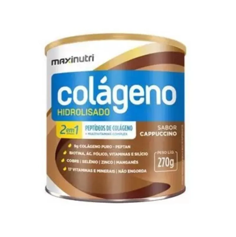 COLáGENO HIDROLISADO 2 EM 1 ZERO (250G) - SABOR: CAPPUCCINO (270G)