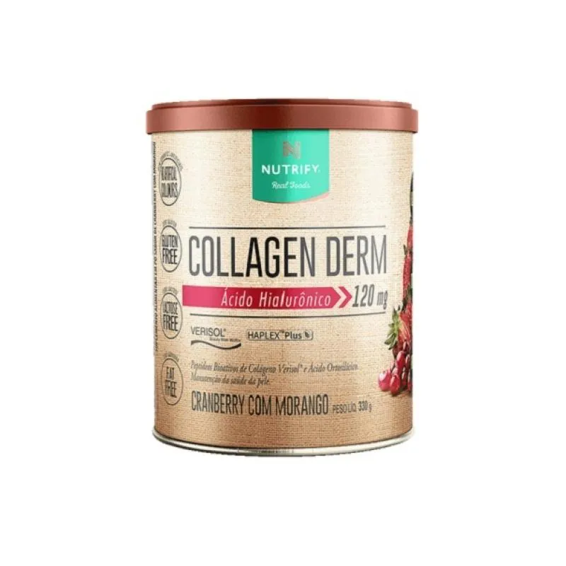 COLLAGEN DERM ÁCIDO HIALURôNICO + VERISOL (330G) - SABOR: CRANBERRY COM MORANGO