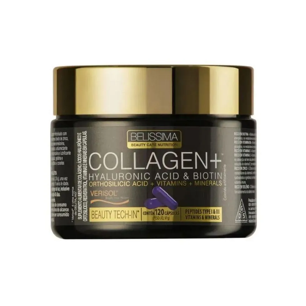 COLLAGEN + HYALURONIC ACID E BIOTIN COM VERISOL (120 CAPS) - PADRãO: ÚNICO