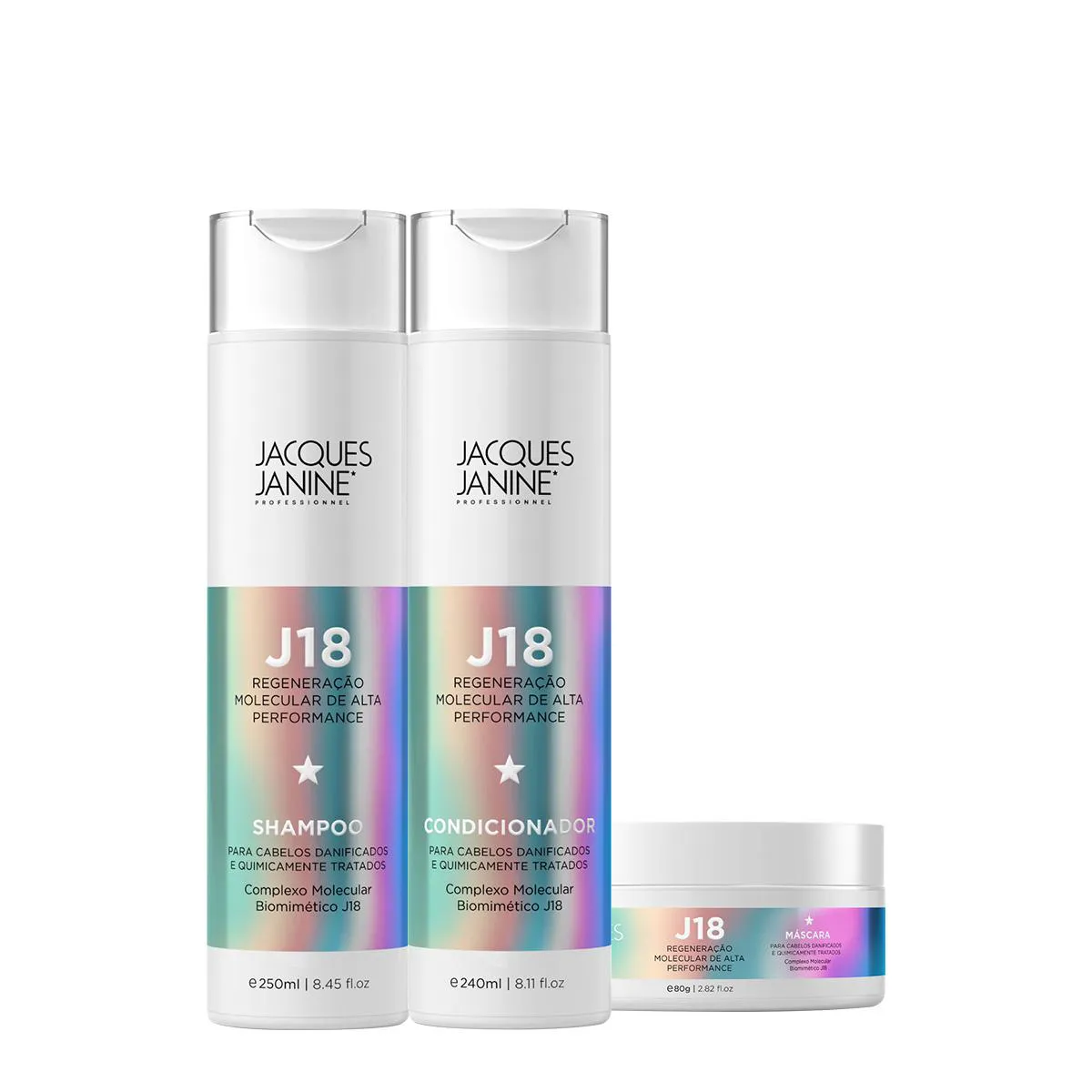 KIT JACQUES JANINE PROFESSIONNEL J18 SHAMPOO CONDICIONADOR E MáSCARA (3 PRODUTOS)