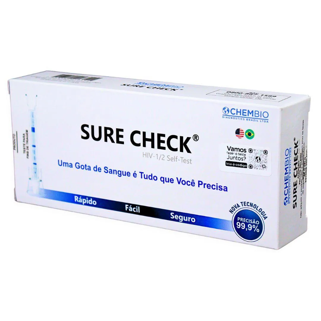 AUTOTESTE HIV SURE CHECK 99,9% DE PRECISãO TESTE RáPIDO