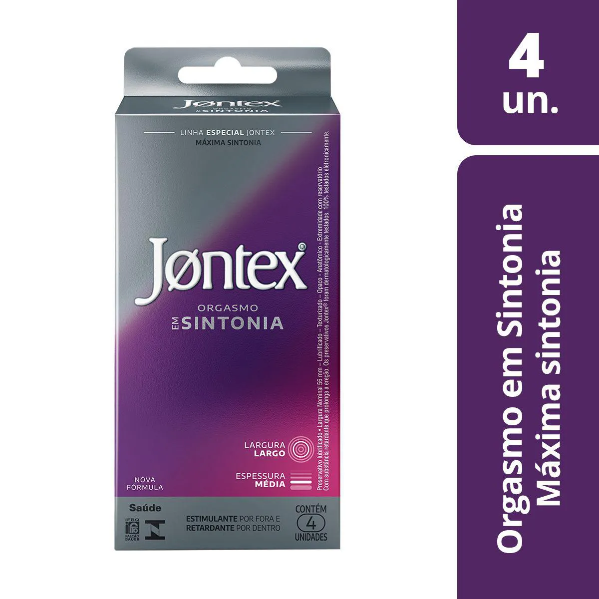 Camisinha Jontex Orgasmo em Sintonia 4 unidades