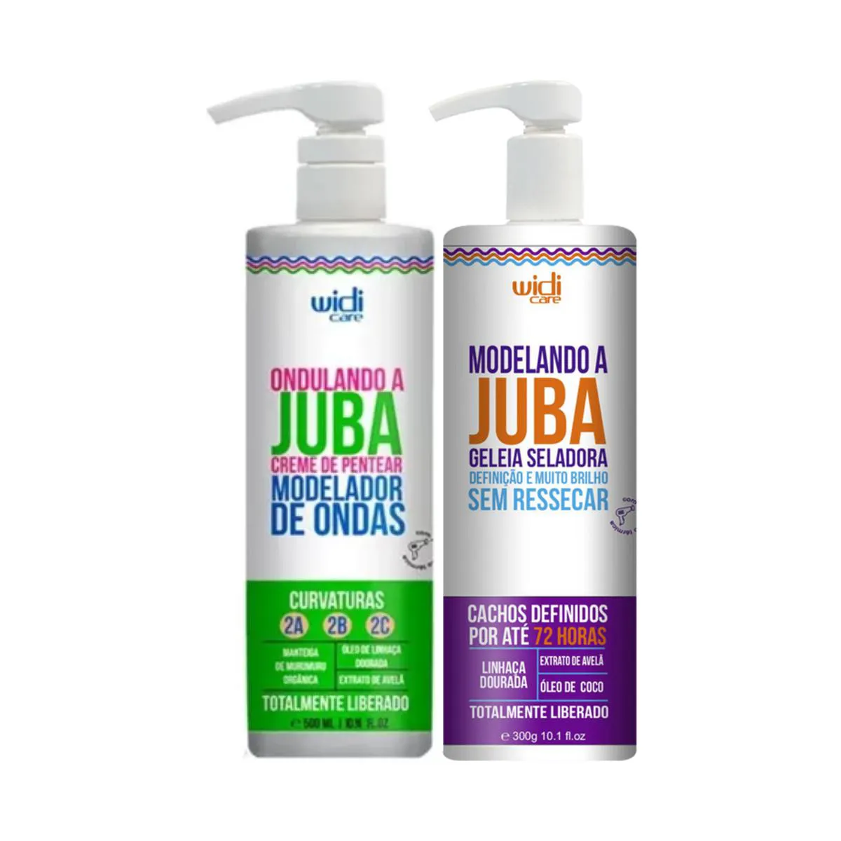 Kit Widi Care Encaracolando a Juba - Encaracolando a Juba Creme de Pentear 500g E Modelando a Juba Geleia Seladora 300g
