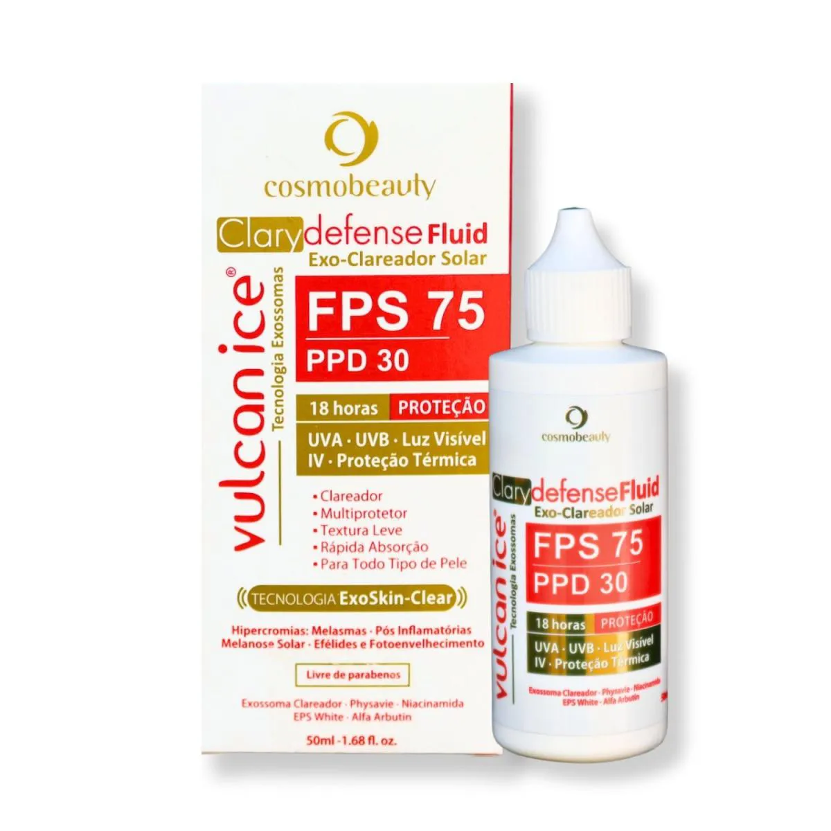 COSMOBEAUTY FILTRO SOLAR VULCAN ICE CLARYDEFENSE FPS 75 50ML