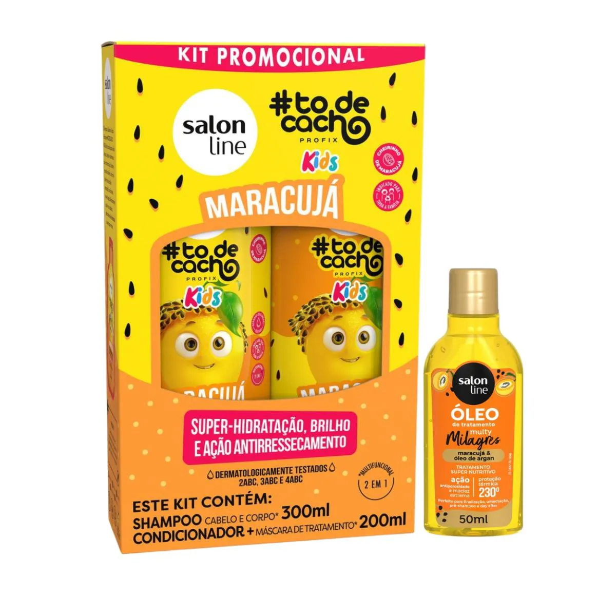 KIT SHAMPOO CONDICIONADOR ÓLEO HIDRATA MARACUJá SALON LINE