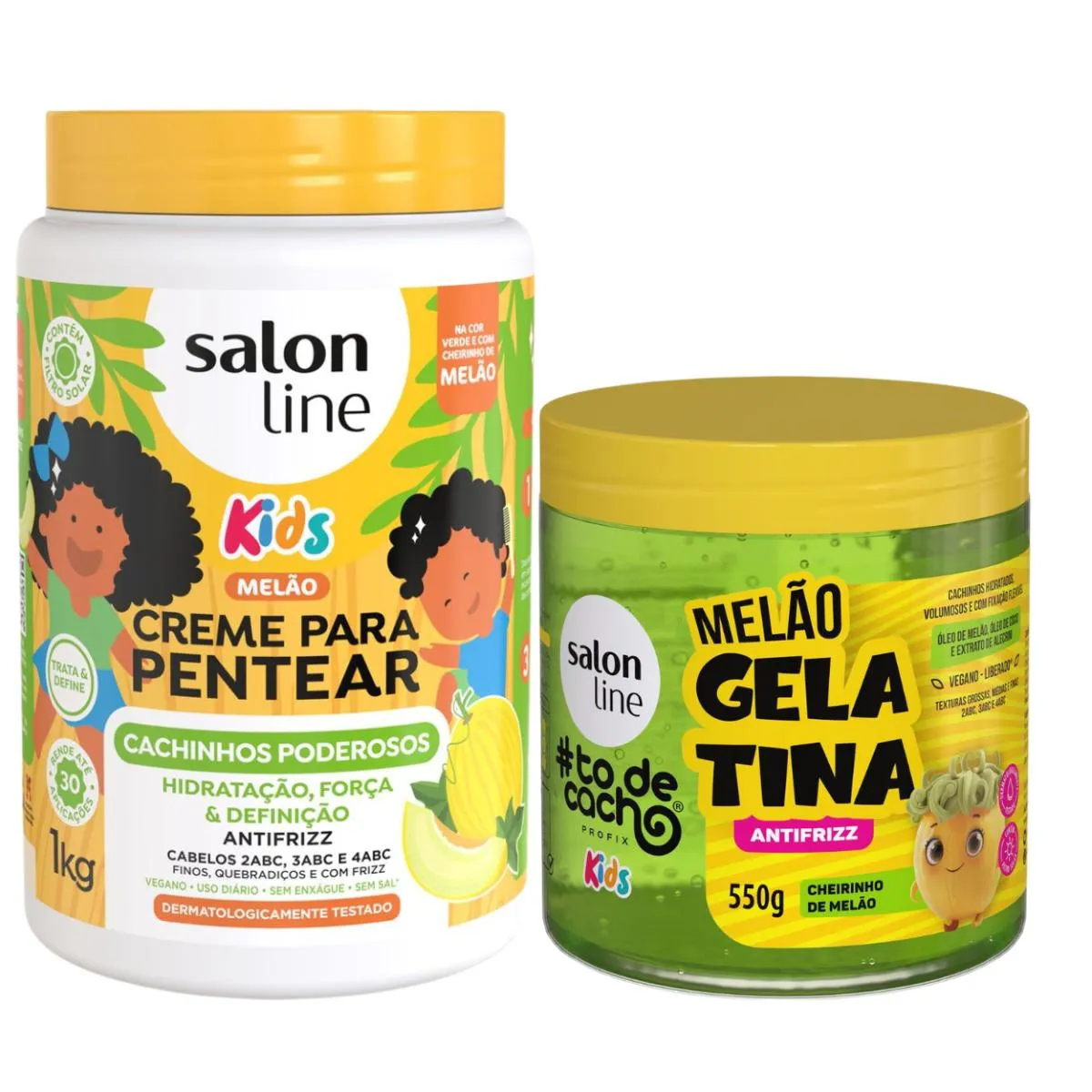 KIT CREME PENTEAR E GELATINA CACHOS KIDS MELãO SALON LINE