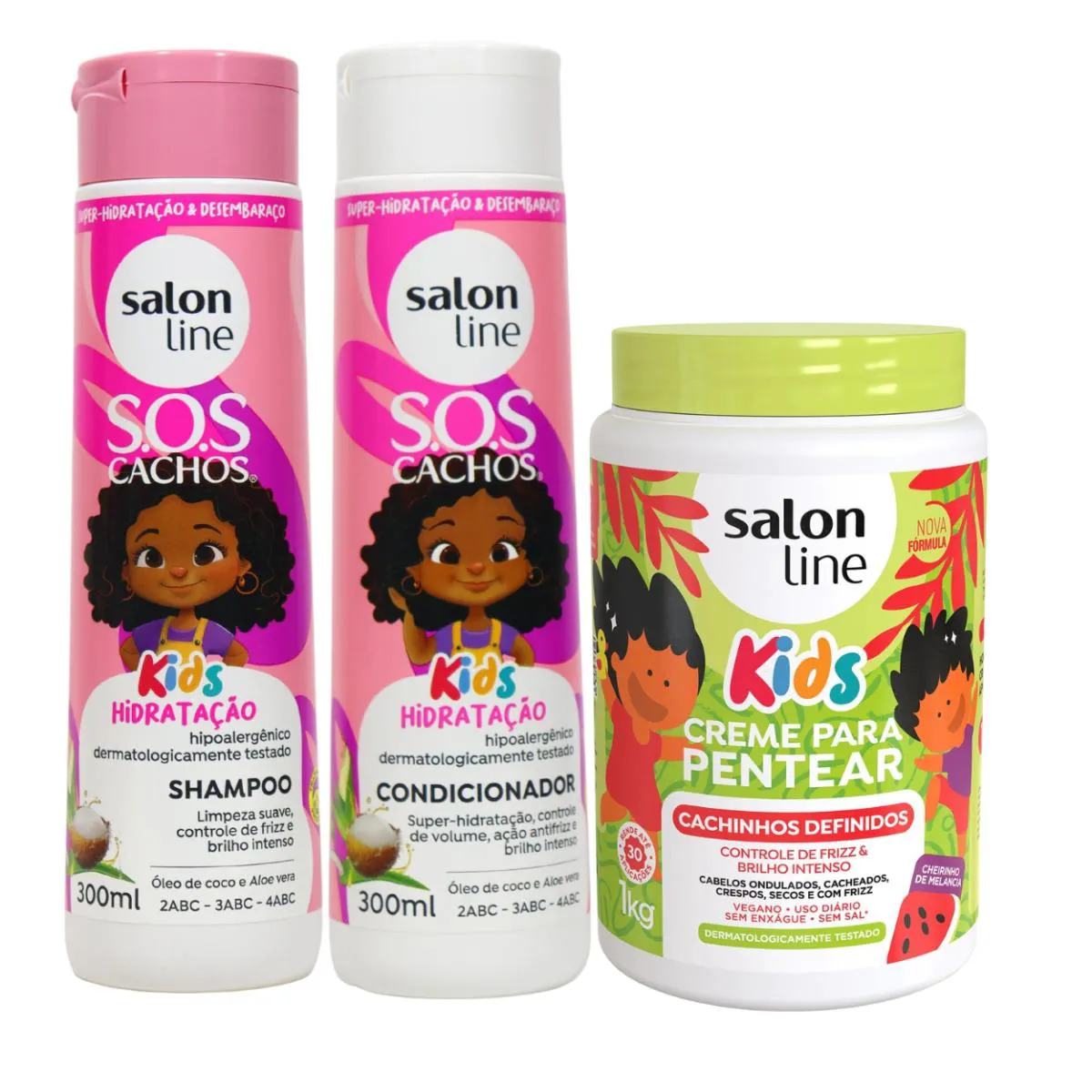 KIT SHAMPOO CONDICIONADOR CREME KIDS SOS CACHOS SALON LINE