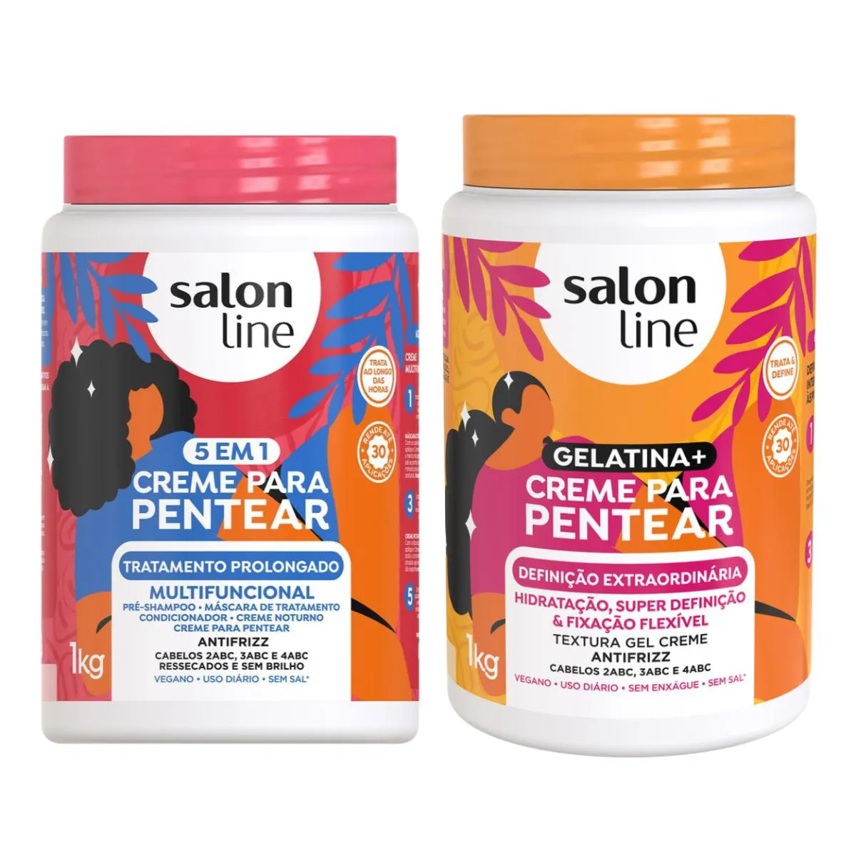 KIT MáSCARA CREME GELATINA CACHOS HIDRATA DEFINE SALON LINE