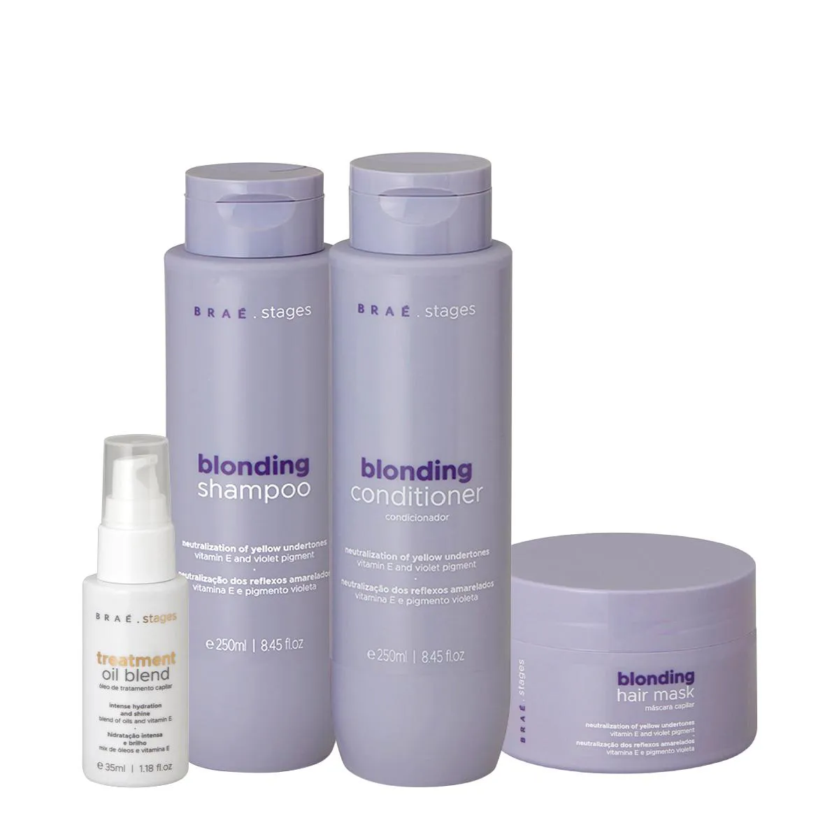 KIT BRAé STAGES BLONDING HOME CARE OIL (4 PRODUTOS)