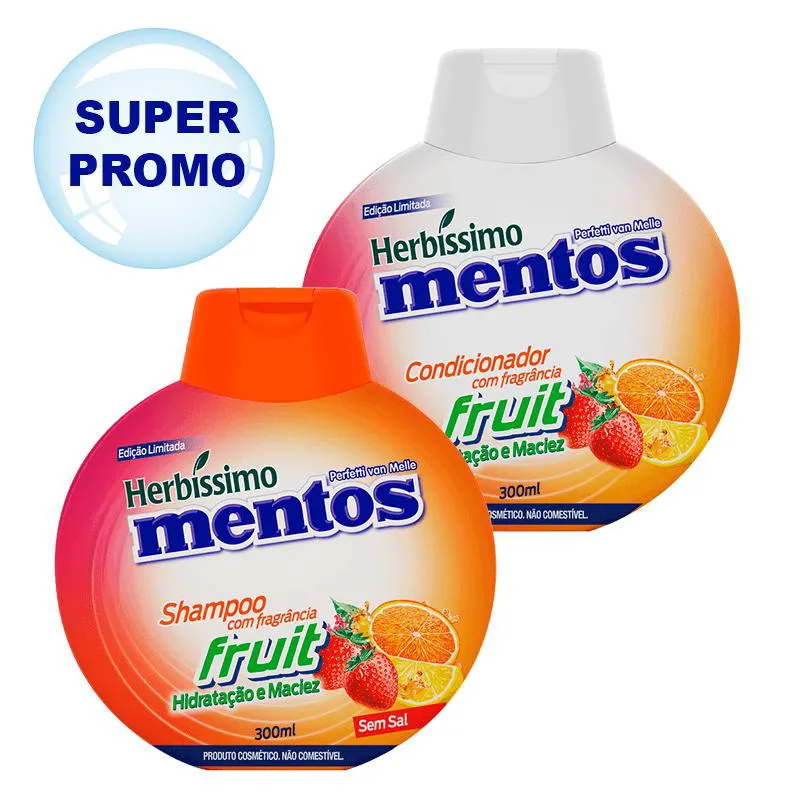 KIT HERBISSIMO MENTOS SHAMPOO E CONDICIONADOR FRUIT