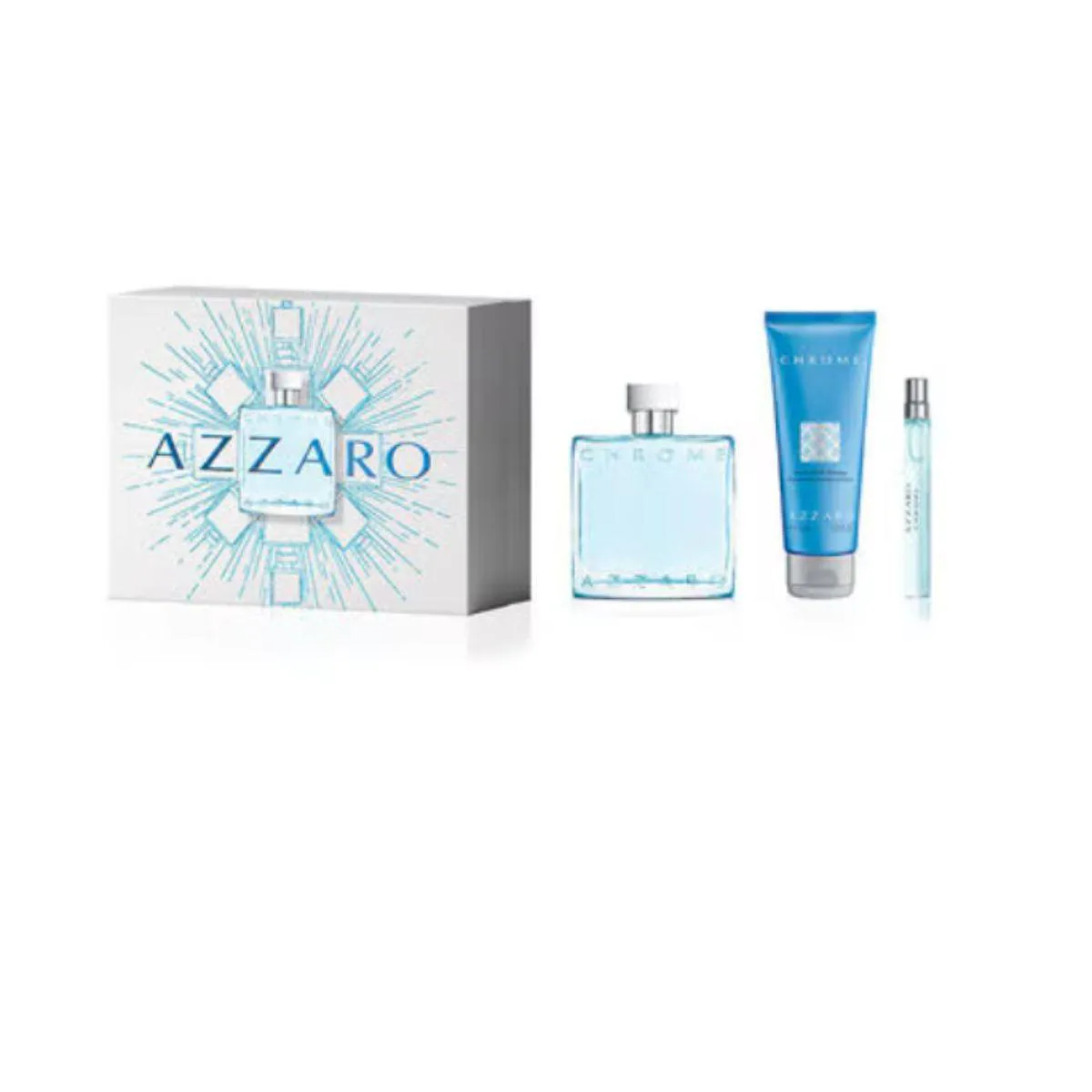 COFFRET AZZARO CHROME EDT 100ML + EDT 10ML + BODY GEL 75ML