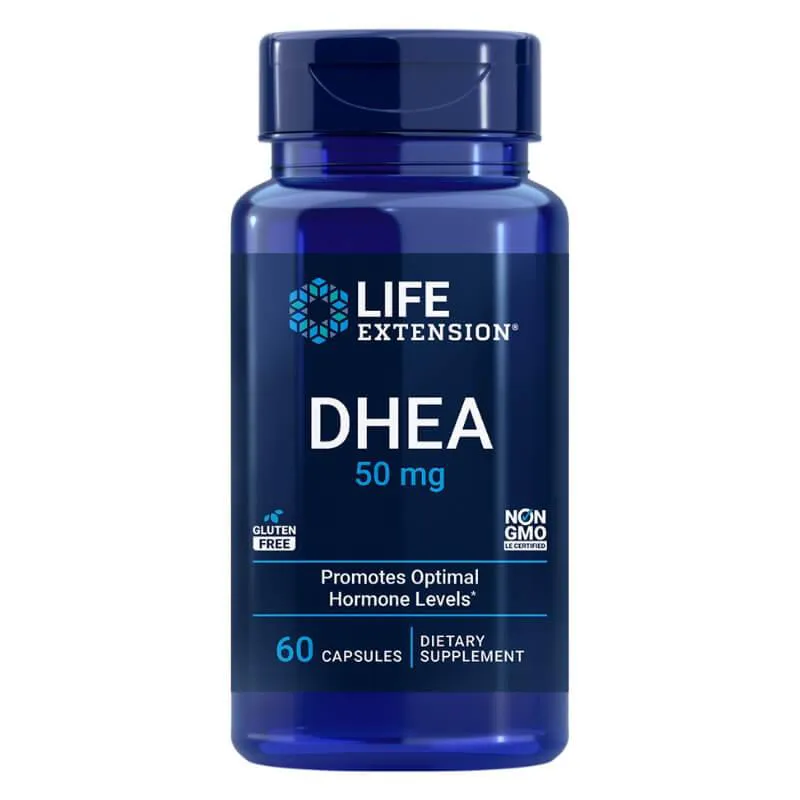LIFE EXTENSION, PRASTERONA 50MG 60 CáPSULAS SEM Sabor