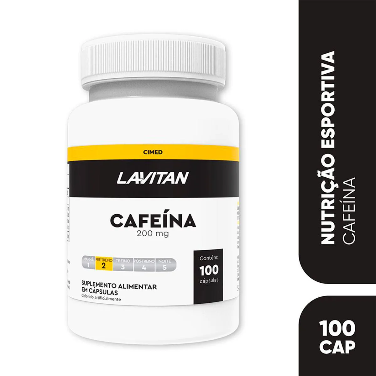 Cafeína Lavitan 200mg 100 cápsulas