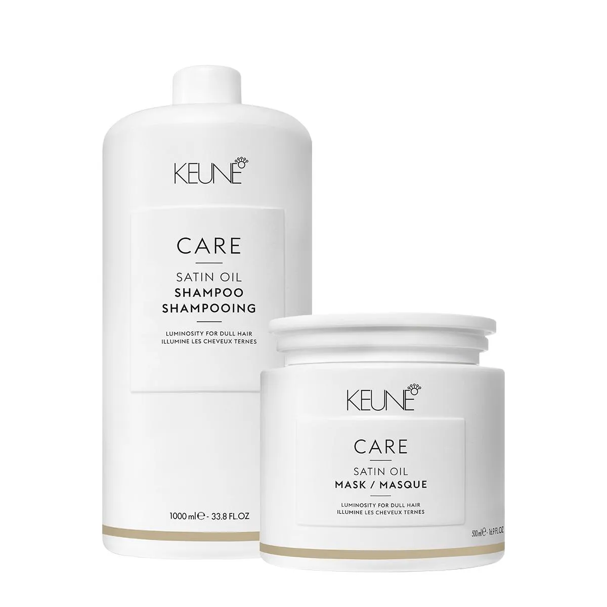 KIT KEUNE CARE SATIN OIL SHAMPOO LITRO E MáSCARA G (2 PRODUTOS)