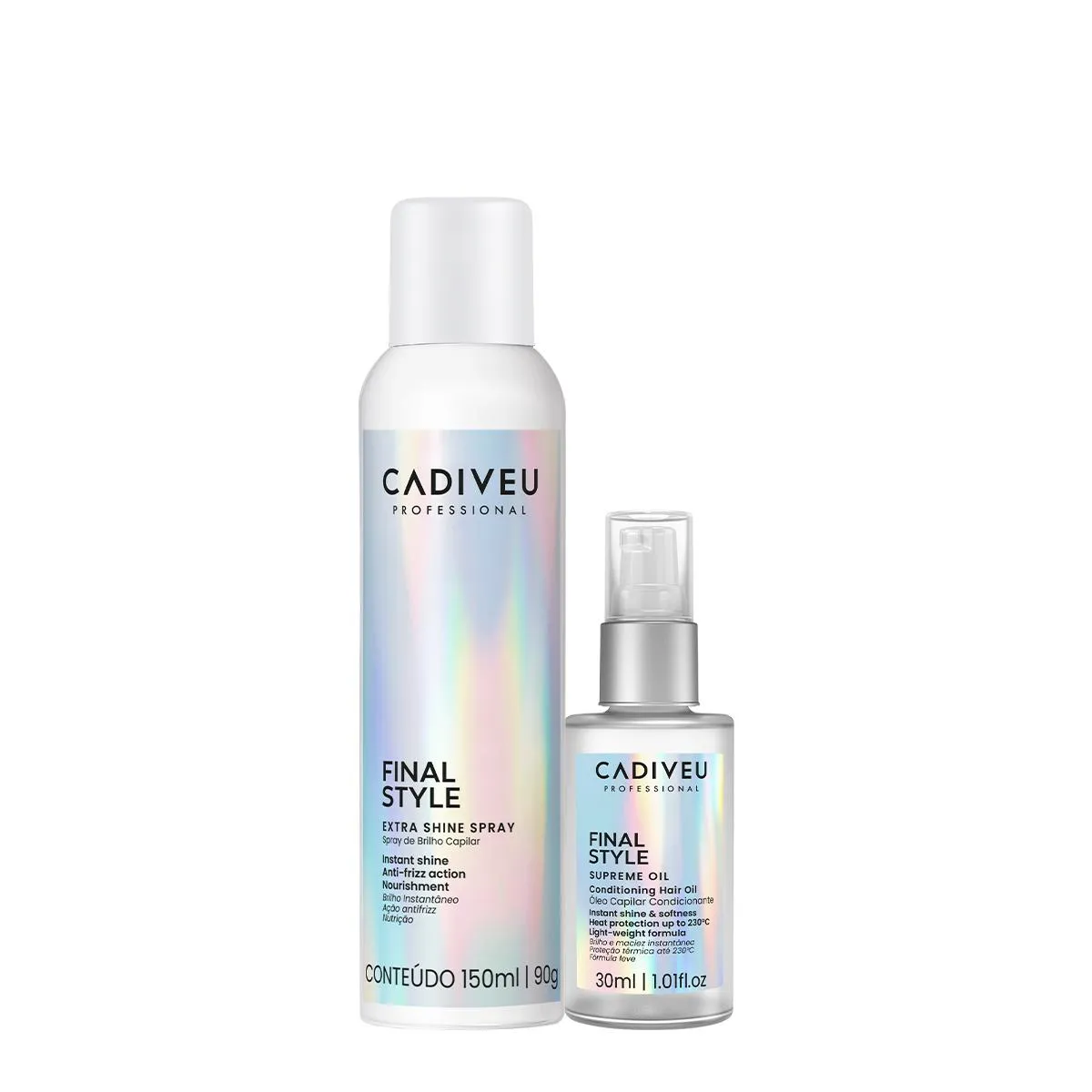 KIT CADIVEU PROFESSIONAL FINAL STYLE SUPREME ÓLEO E SPRAY DE BRILHO (2 PRODUTOS)