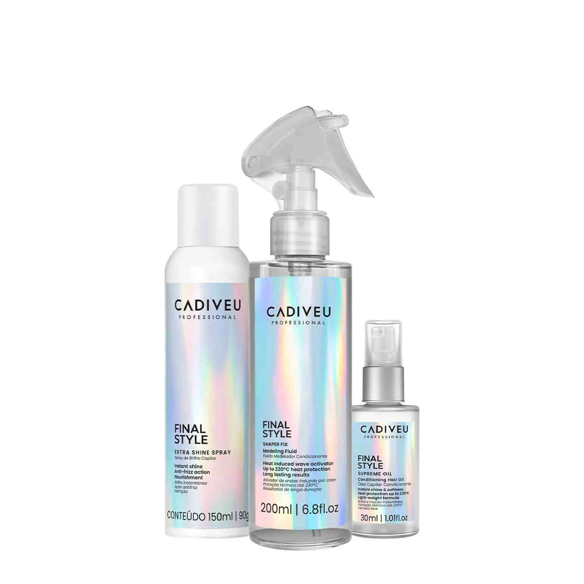 KIT CADIVEU PROFESSIONAL FINAL STYLE SUPREME ÓLEO FLUIDO E SPRAY BRILHO (3 PRODUTOS)