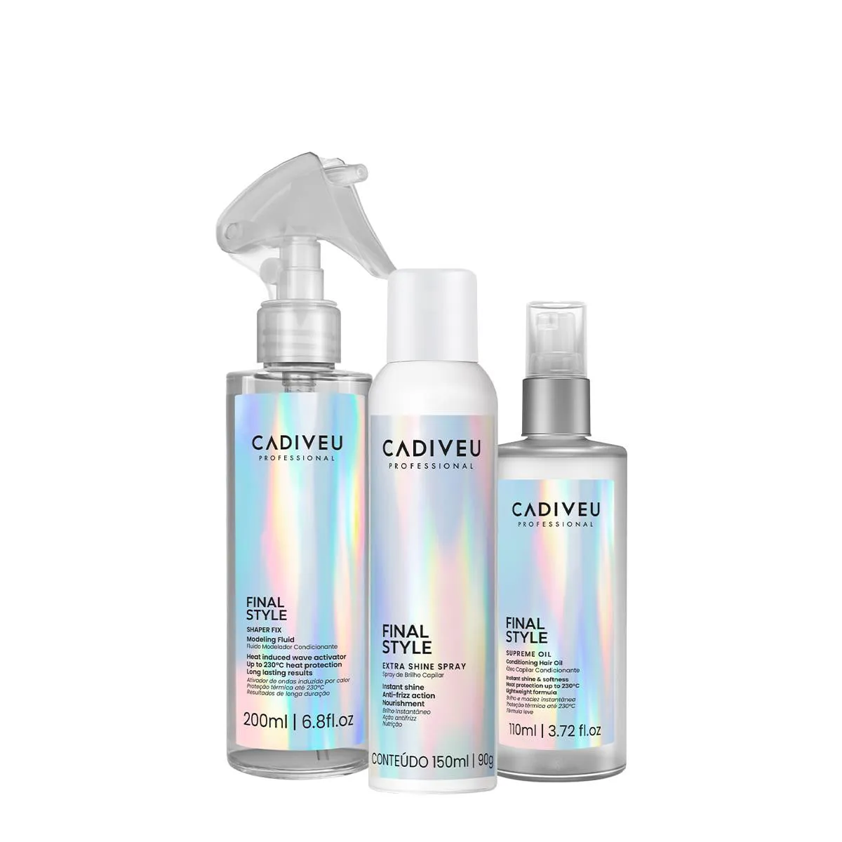 KIT CADIVEU PROFESSIONAL FINAL STYLE SUPREME ÓLEO G FLUIDO E SPRAY BRILHO (3 PRODUTOS)