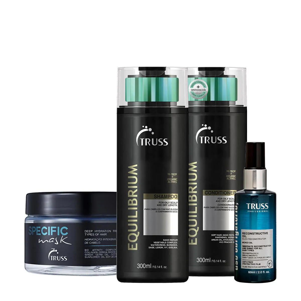 KIT TRUSS EQUILIBRIUM SPECIFIC USO OBRIGATóRIO HOME CARE ÓLEO G (4 PRODUTOS)