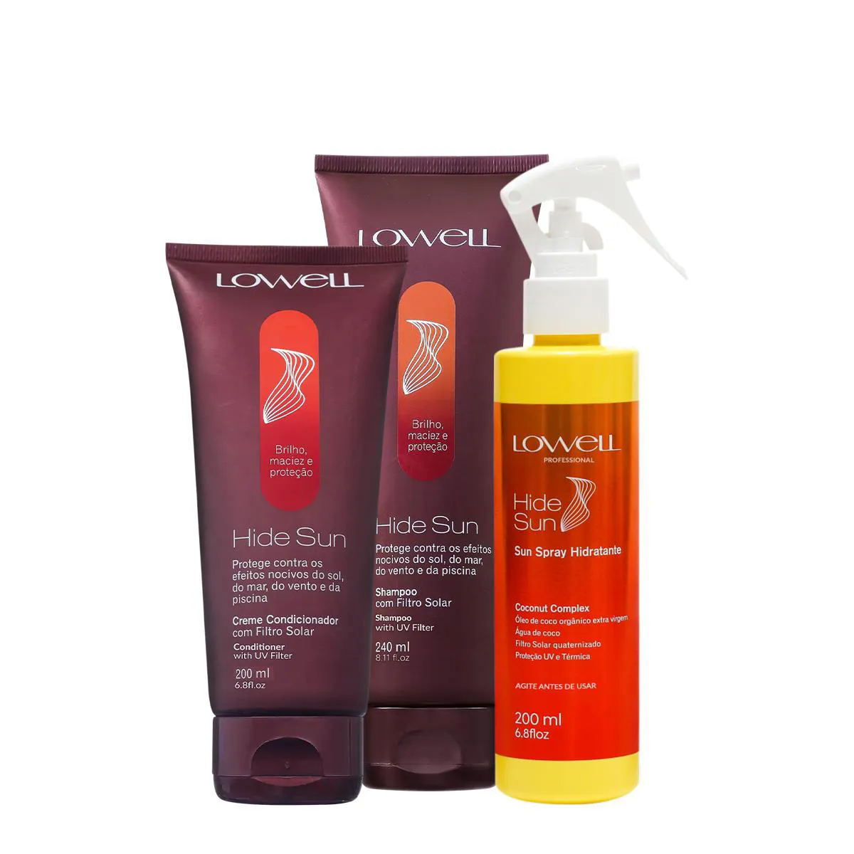 KIT LOWELL HIDE SUN DUO SPRAY HIDRATANTE (3 PRODUTOS)