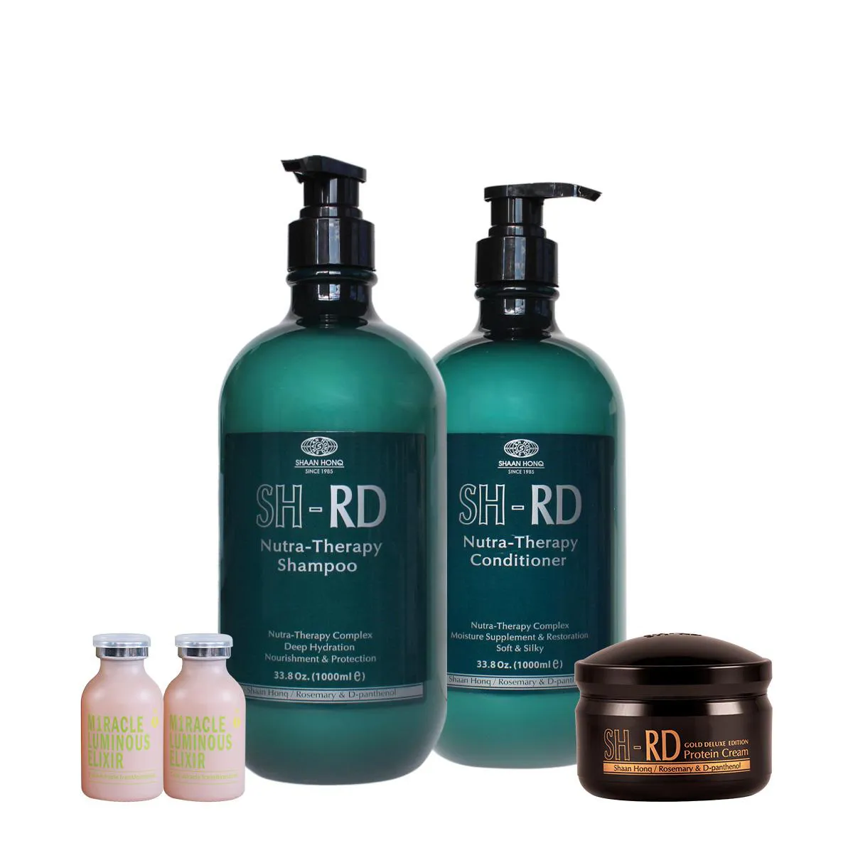 N.P.P.E SH-RD NUTRA THERAPY SHAMPOO CONDICIONADOR PROTEíNA GOLD DELUXE E AMPOLA ELIXIR (5 PRODUTOS)