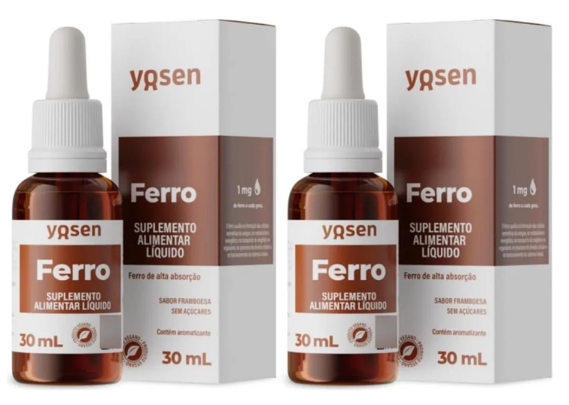 KIT 2X FERRO BISGLICINATO LíQUIDO YDROSOLV® 30ML- YOSEN