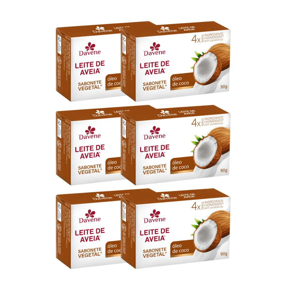 COMBO 10002 (6 X SABOTE EM BARRA LEITE DE AVEIA ÓLEO DE COCO 90G)