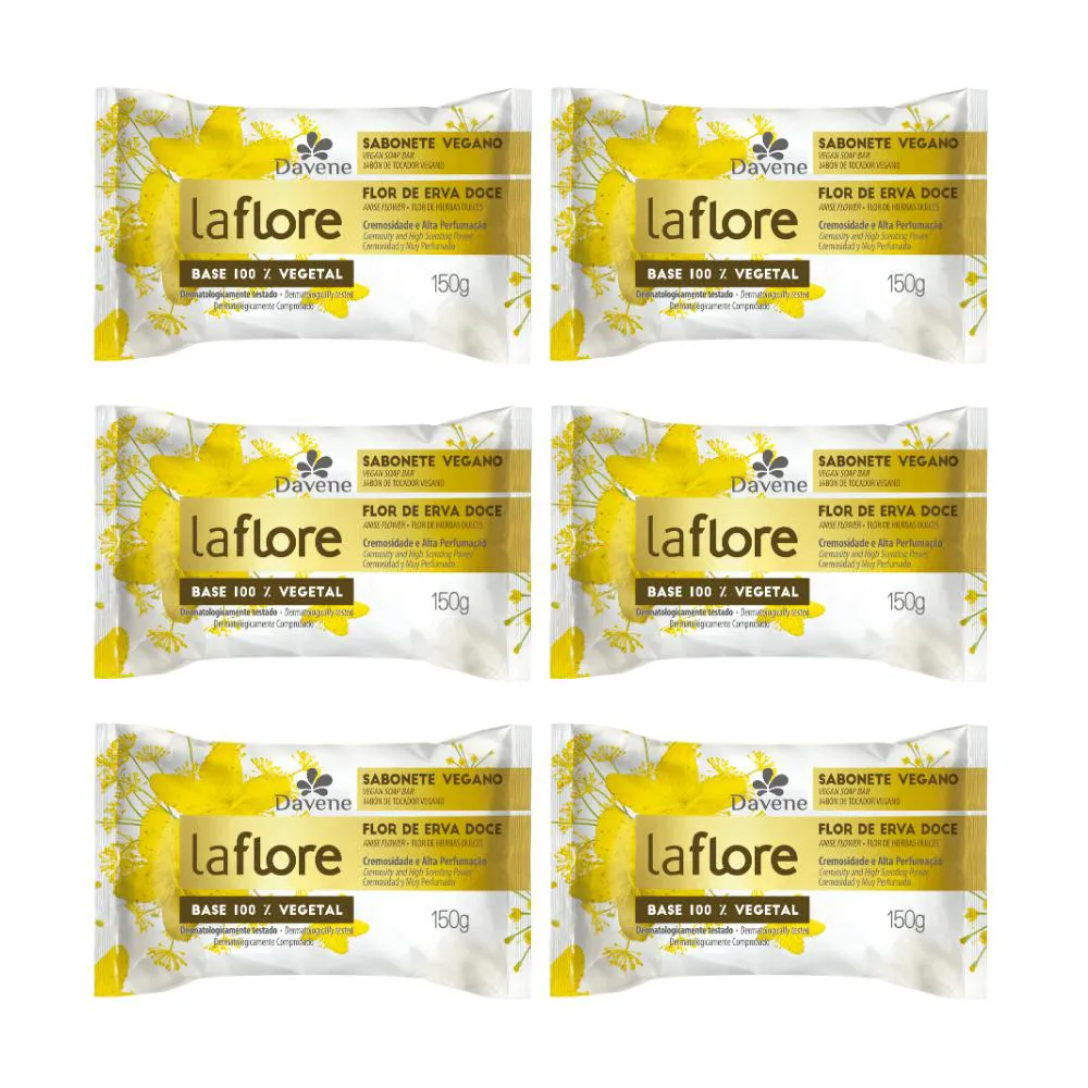COMBO 10030 (6 X SABONETE EM BARRA VEGETAL LA FLORE ERVA DOCE 150G)