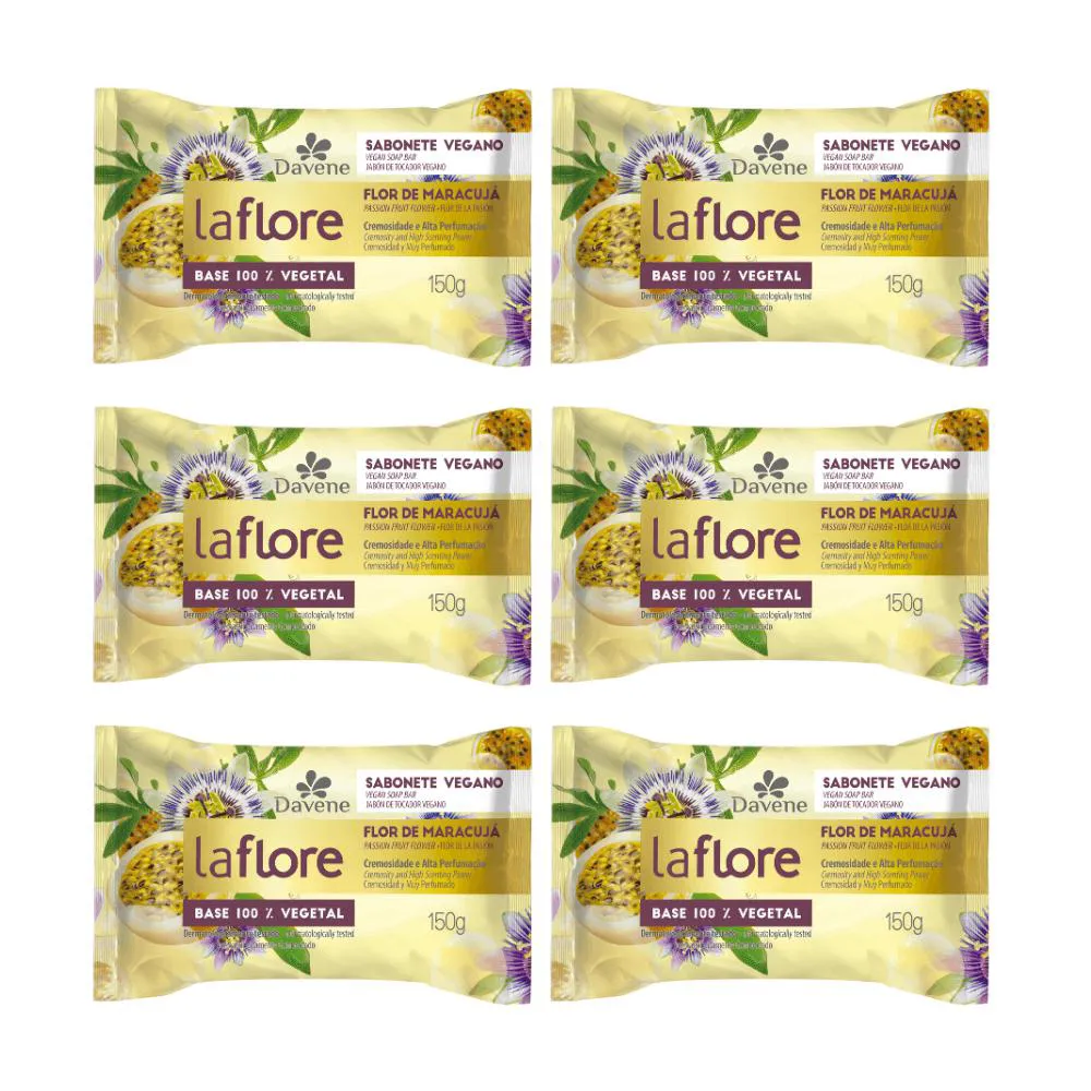 COMBO 10031 (6 X SABONETE EM BARRA VEGETAL LA FLORE FLOR DE MARACUJá 150G)