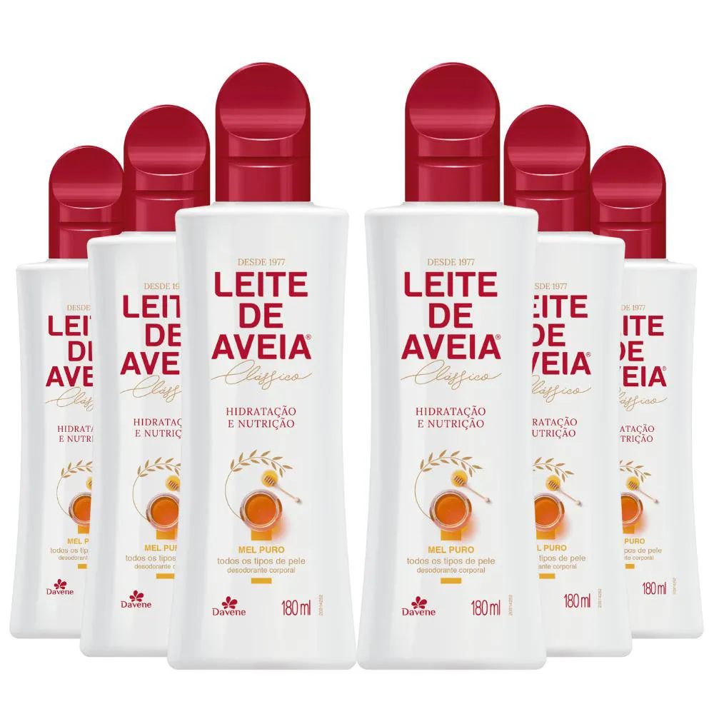COMBO 10008 (6 X HIDRATANTE CORPORAL LEITE DE AVEIA MEL PURO 180ML)