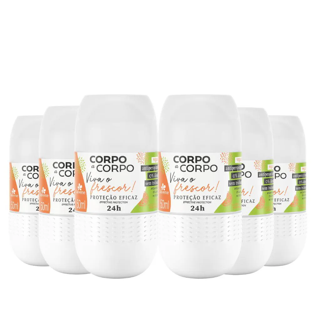 COMBO 10015 (6 X DESODORANTE ANTIPERSPIRANTE ROLL ON CORPO A CORPO VIVA O FRESCOR 50ML)