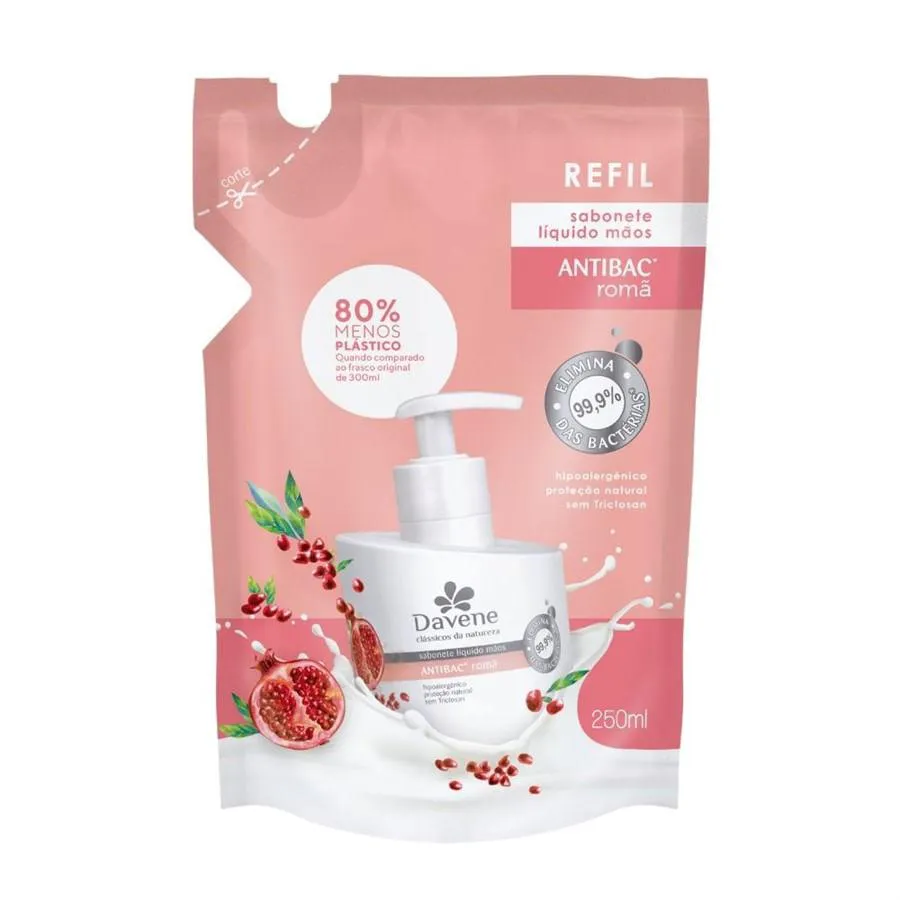 REFIL SABONETE LíQUIDO CLáSSICOS DA NATUREZA ANTIBAC ROMã 250ML