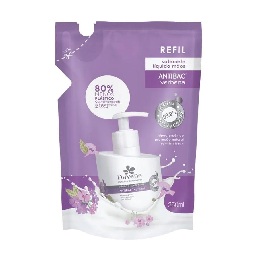REFIL SABONETE LíQUIDO CLáSSICOS DA NATUREZA ANTIBAC VERBENA 250ML
