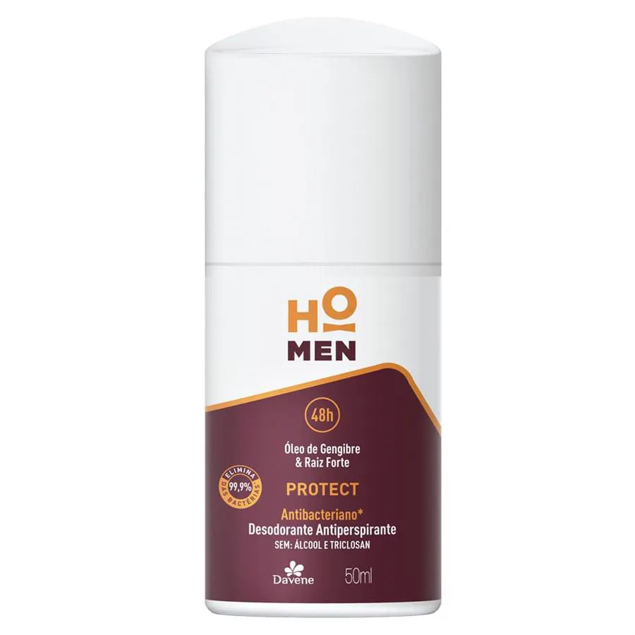 DESODORANTE ANTIPERSPIRANTE HO MEN ANTIBAC ROLL ON PROTECT 50ML