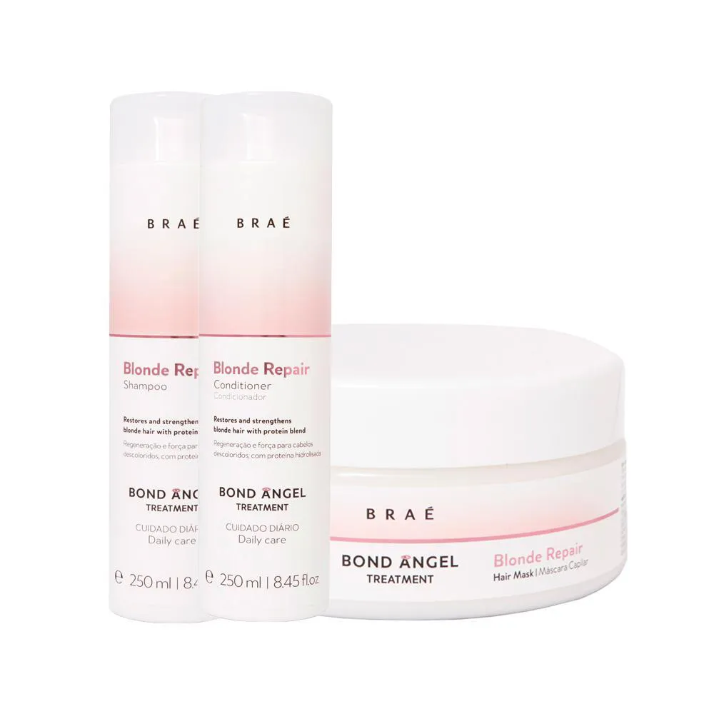 KIT BRAé BLONDE REPAIR - SHAMPOO 250ML + CONDICIONADOR 250ML + MáSCARA 250G