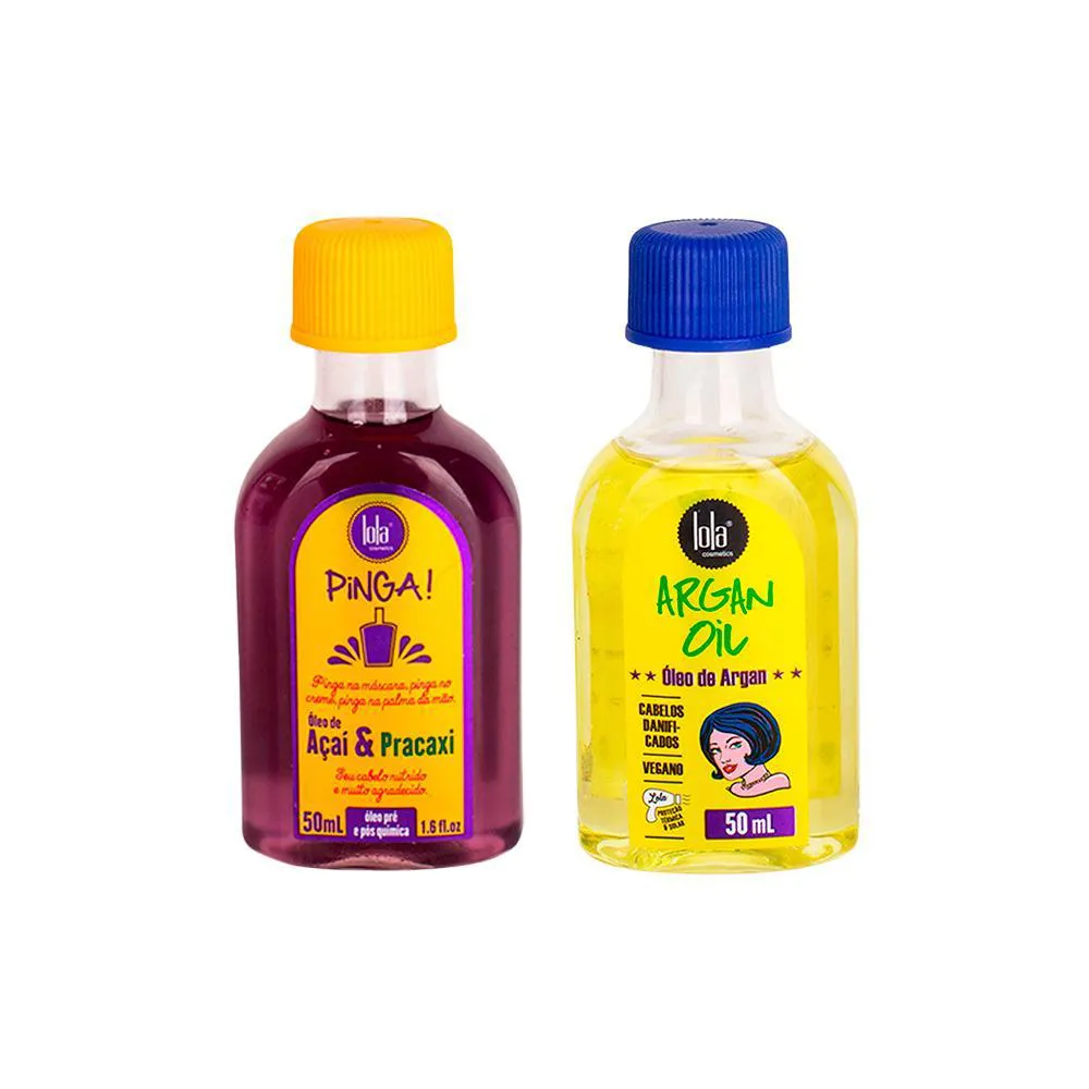 KIT LOLA FROM RIO - LEAVE-IN ARGAN OIL 50ML + ÓLEO PINGA! AçAI & PRACAXI 50ML
